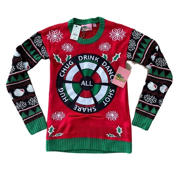 Miss Dazzle Ugly Sweater XS Two Hook and Latch Balls NWT - Picture 2 of 16